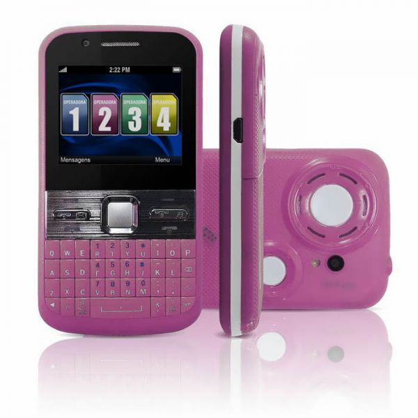 Celular Smartphone MP30 Q5 com 4 Chips - Rosa