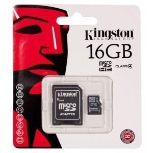 Cartão de Memória Kingston 16Gb Micro SD Card com adaptador
